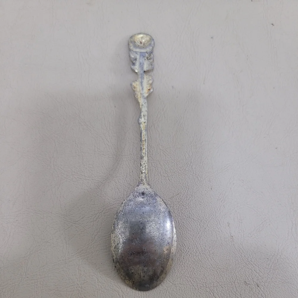 Vintage Rose Top Gold Tone Spoon Japan